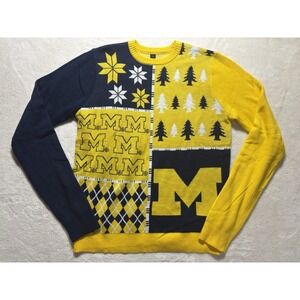 Michigan University Winter Sweater Trees  Stars Diamonds Large